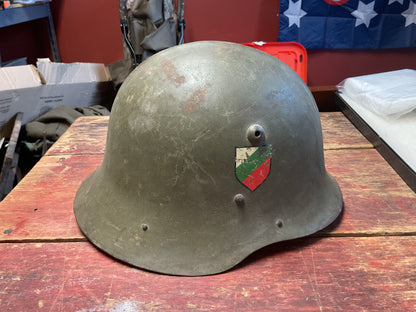 Bulgarian M36 Type C Steel Combat Helmet with Original Liner & Decal