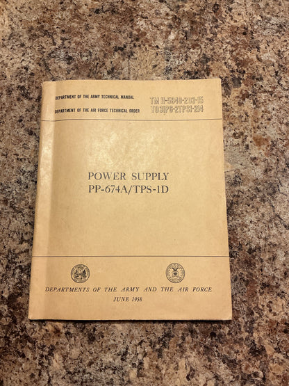 1958 U.S. Army & Air Force Technical Manual TM 11-5840-203-15