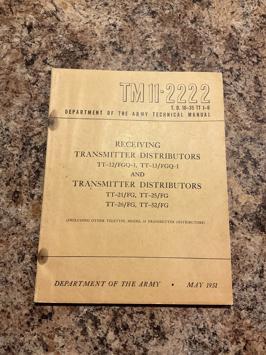 1951 TM 11-2222 Receiving & Transmitter Distributors Technical Manual