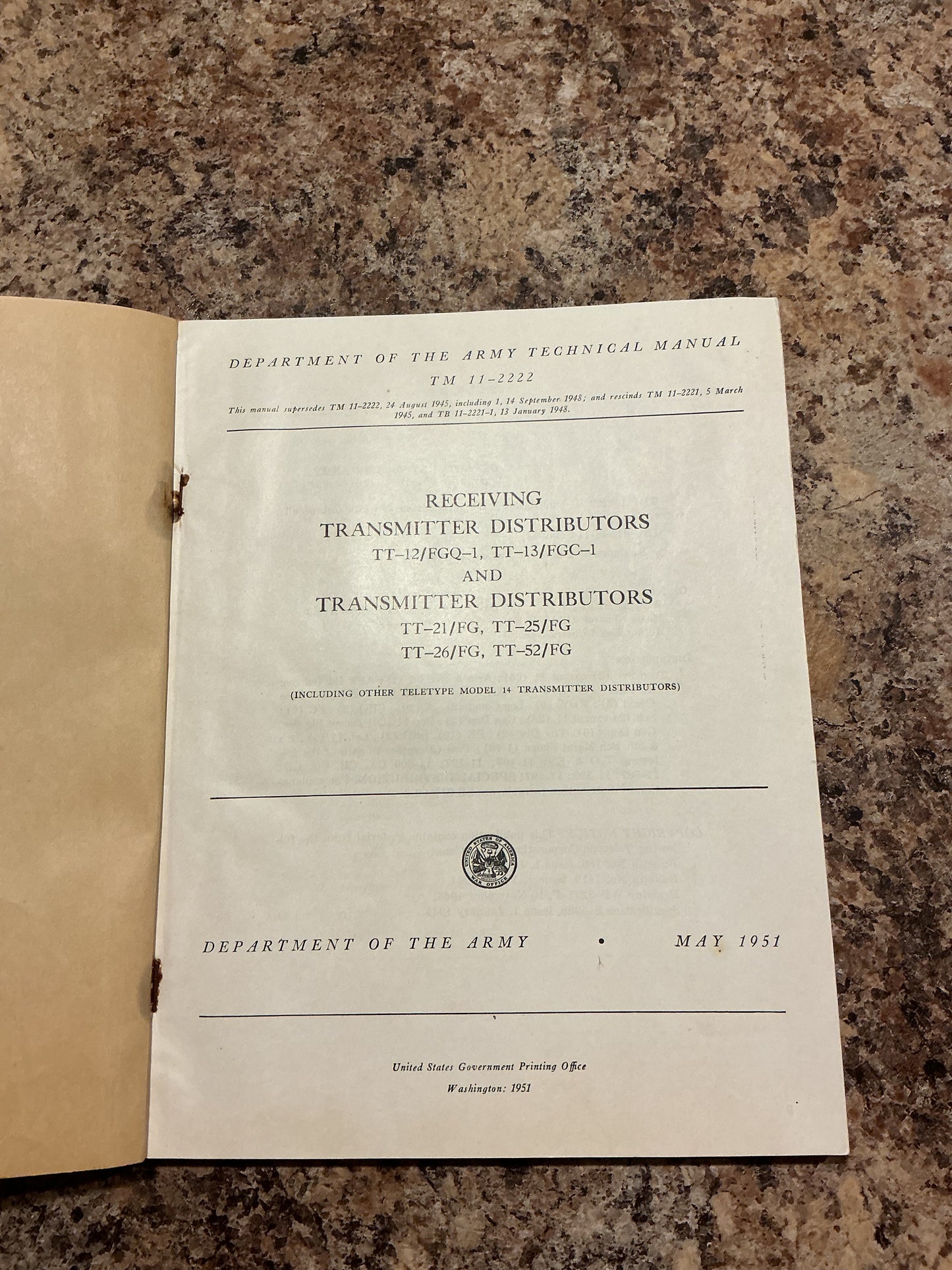 1951 TM 11-2222 Receiving & Transmitter Distributors Technical Manual