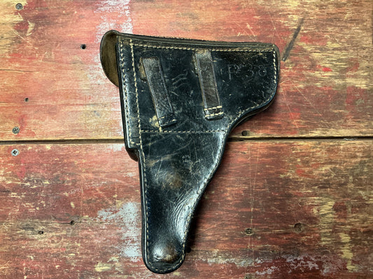 Original WWII German P38 Black Leather Holster – Marked “P38”