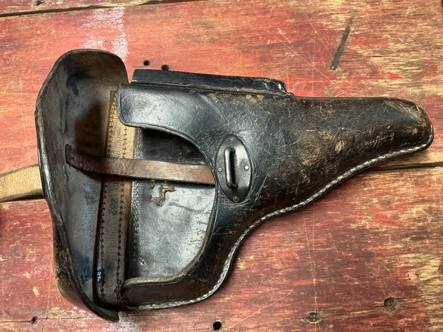 Original WWII German P38 Black Leather Holster – Marked “P38”