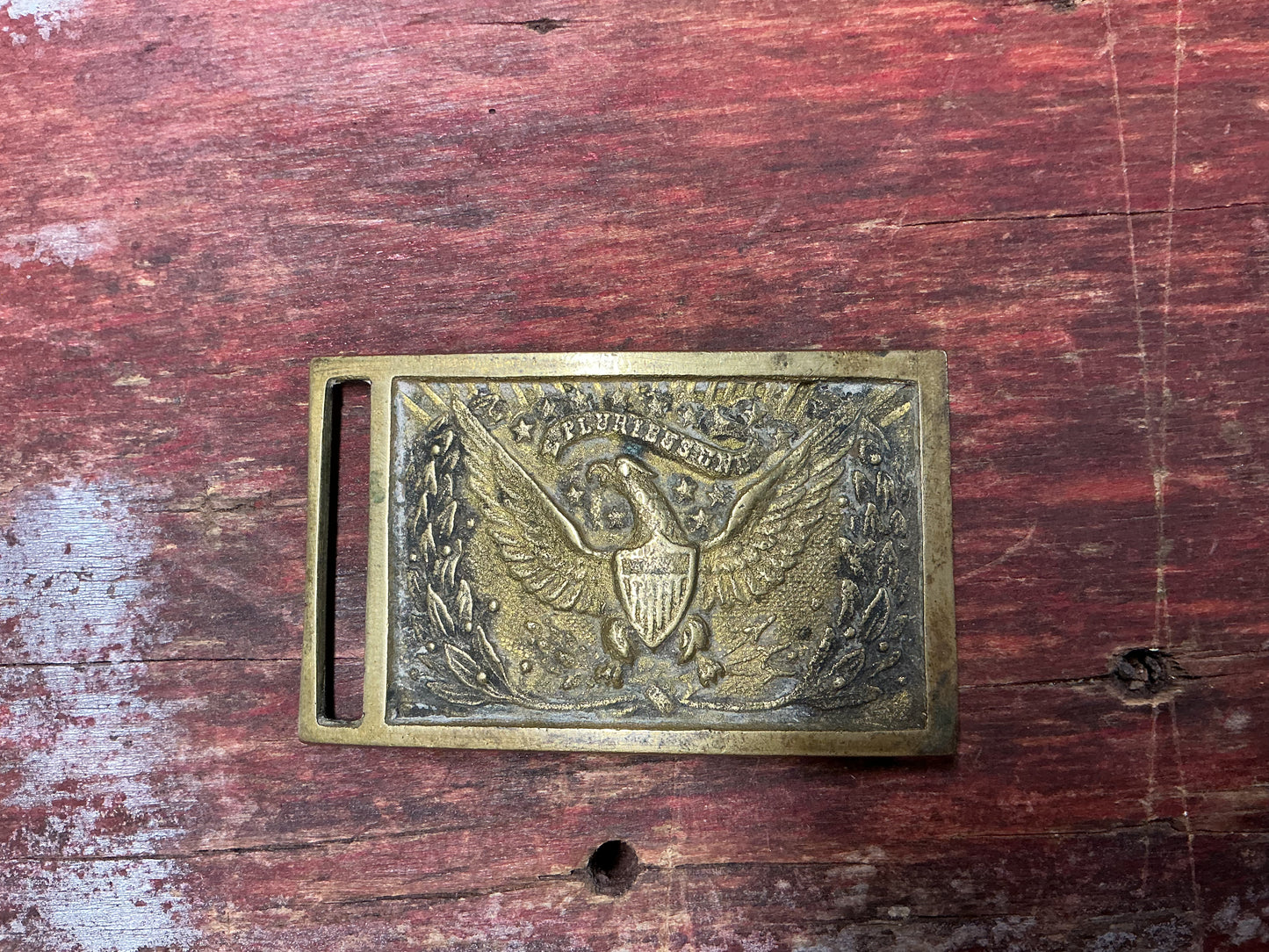 Vintage Great Seal of the United States Brass Belt Buckle – Patriotic Eagle Design