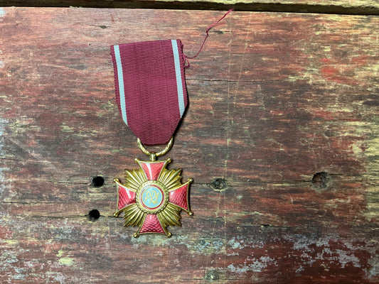 Polish People’s Republic Order of Polonia Restituta Style Medal – Red Enamel Cross Decoration