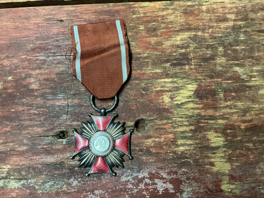 Polish People’s Republic Merit Cross Medal – Red Enamel PRL State Decoration