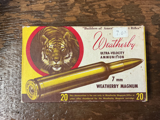 Vintage Weatherby 7mm Weatherby Magnum Ammunition Box EMPTY