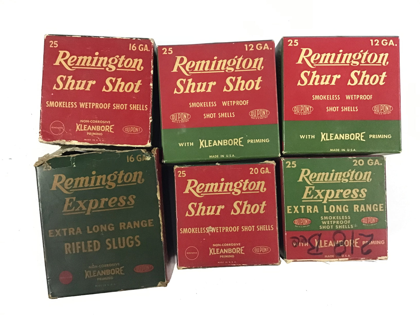 Vintage Remington Shotgun Shell Box Lot – Mixed Gauges – 6 Empty Boxes Including Rifled Slugs