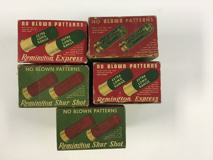 Vintage Remington 12 Gauge Ammunition Box Lot – 5 Empty Kleanbore Shell Boxes
