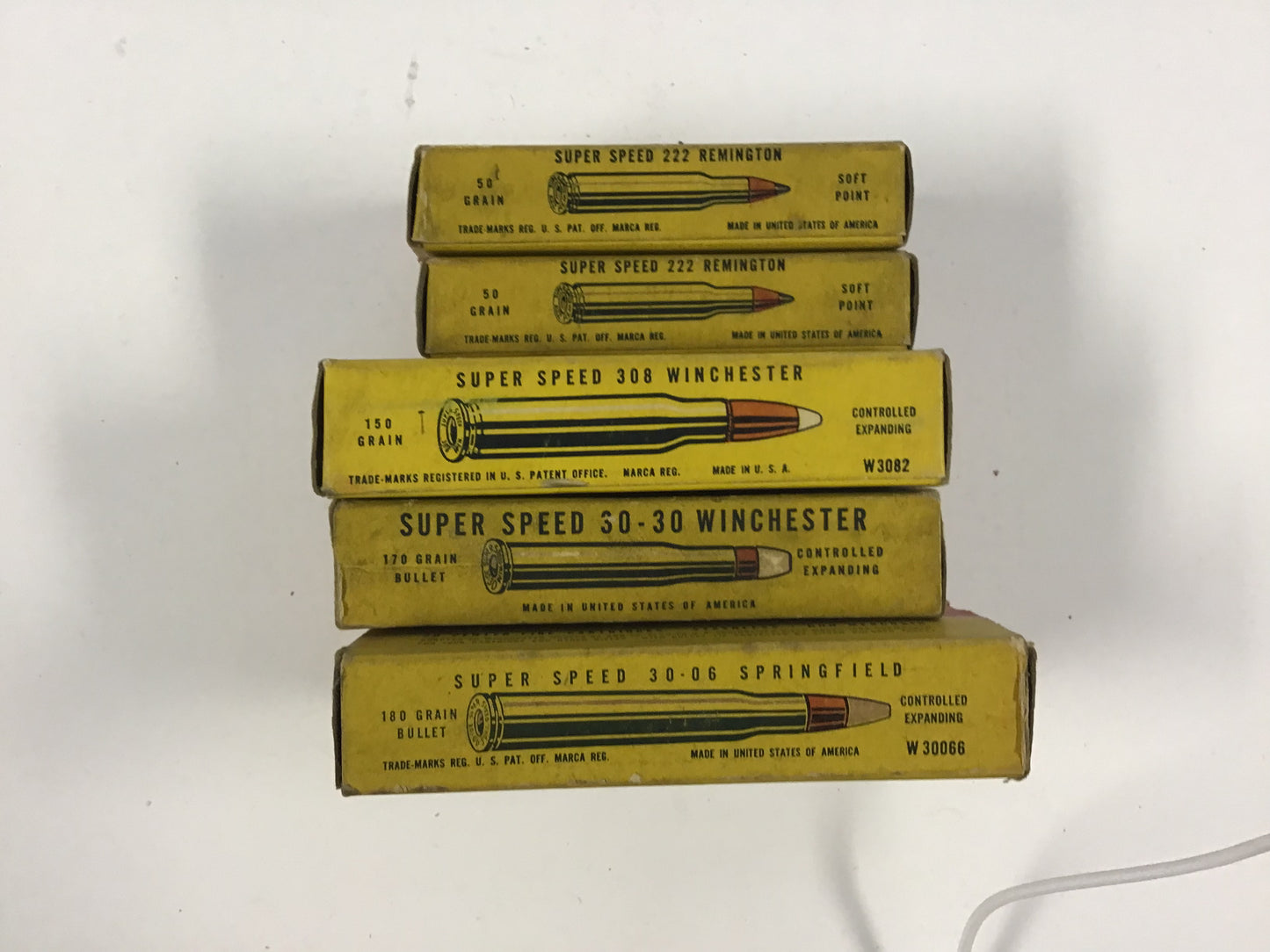 Vintage Winchester & Remington Rifle Ammunition Box Lot – 5 Empty Boxes – Silvertip & Super Speed