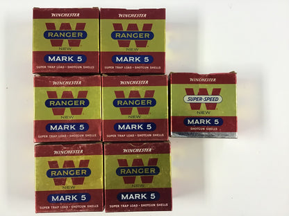 Winchester Ranger Mark 5 & Super-Speed Shotgun Shell Box Lot – 7 Empty Boxes – 12 Gauge