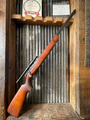 Mossberg Model 46B .22 S/L/LR Bolt-Action Rifle with Vintage Weaver 4X Scope