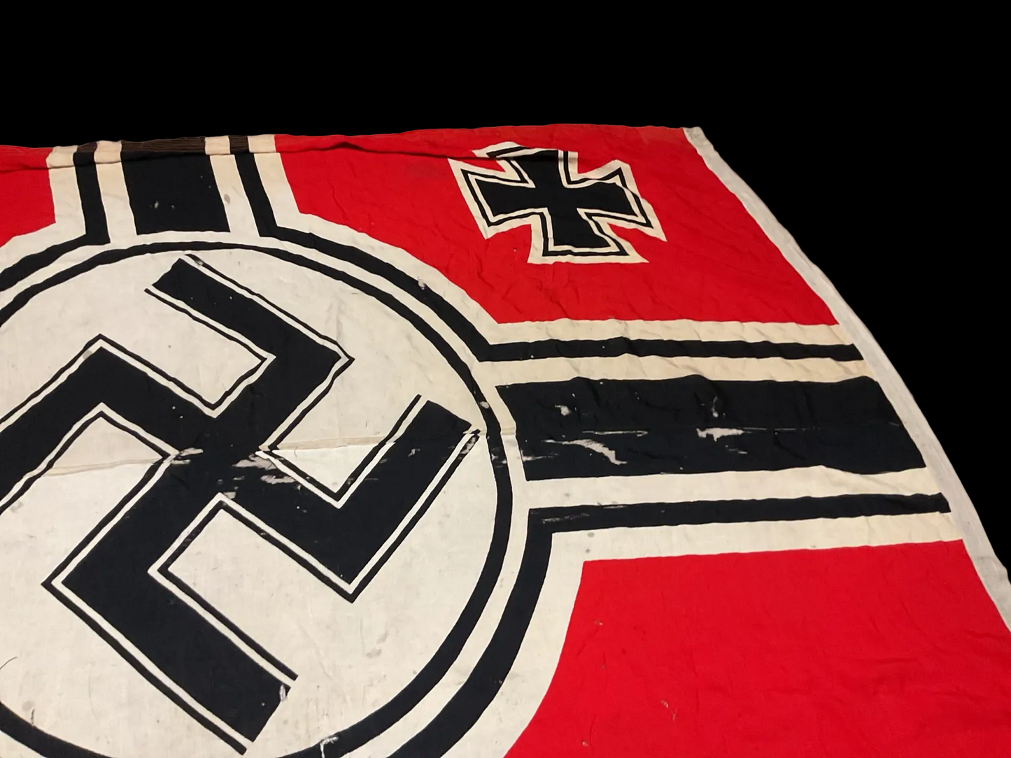 Original WWII German Kriegsmarine Reichkriegsflagge-Wurttemburgische Cattunmanufactur-Massive 6’x12’ War Flag
