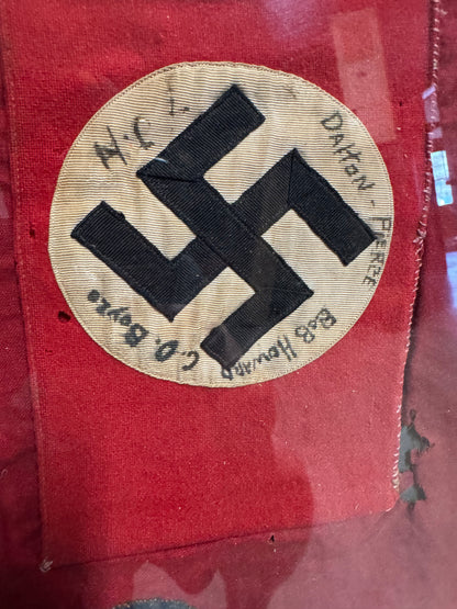 Battle of The Bulge-Paratrooper Captured & Signed Nazi Flag