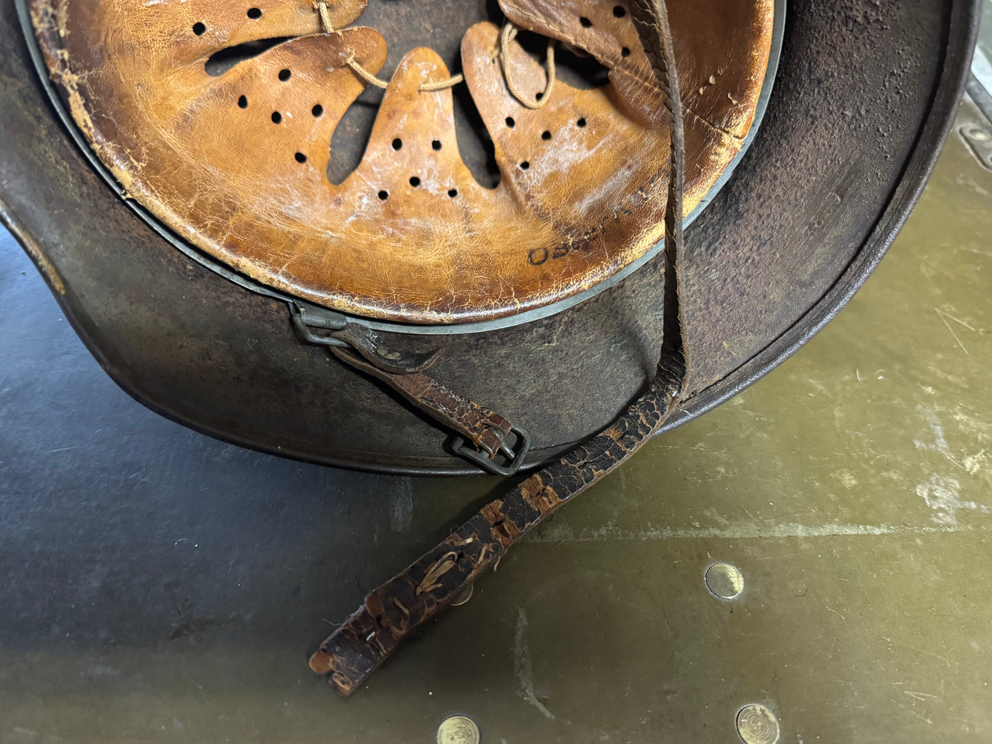 WWII German Luftwaffe M40 Combat Helmet – Named “Osterkamp”