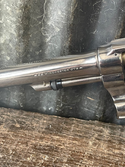 Smith & Wesson .32-20 Hand Ejector Model of 1905 – Nickel Finish – Pearl Grips – Vintage Double Action Revolver
