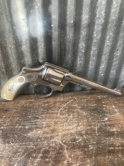 Smith & Wesson .32-20 Hand Ejector Model of 1905 – Nickel Finish – Pearl Grips – Vintage Double Action Revolver