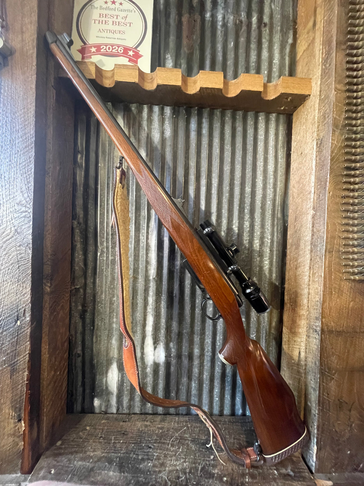 Custom Remington Model 788 – .308 Winchester – Mannlicher-Style Stock – Bushnell ScopeChief 1.5-4.5x – Padded Leather Sling