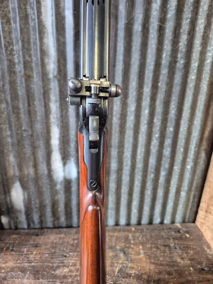 Winchester Model 71 Deluxe with Redfield rear peep sight.