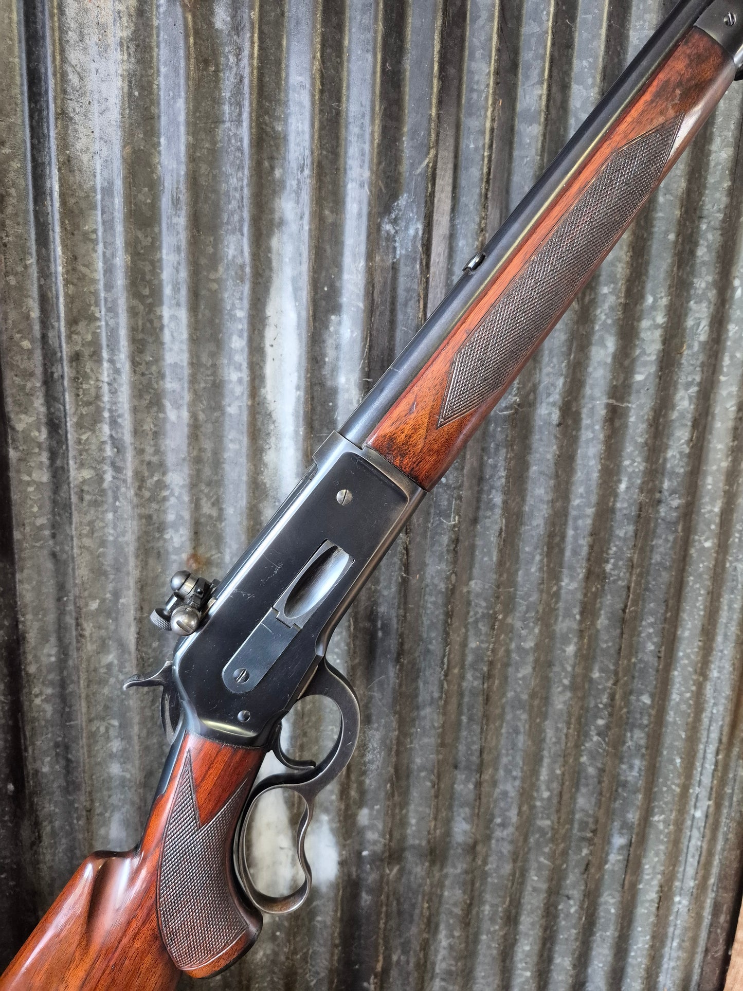 Winchester Model 71 Deluxe with Redfield rear peep sight.