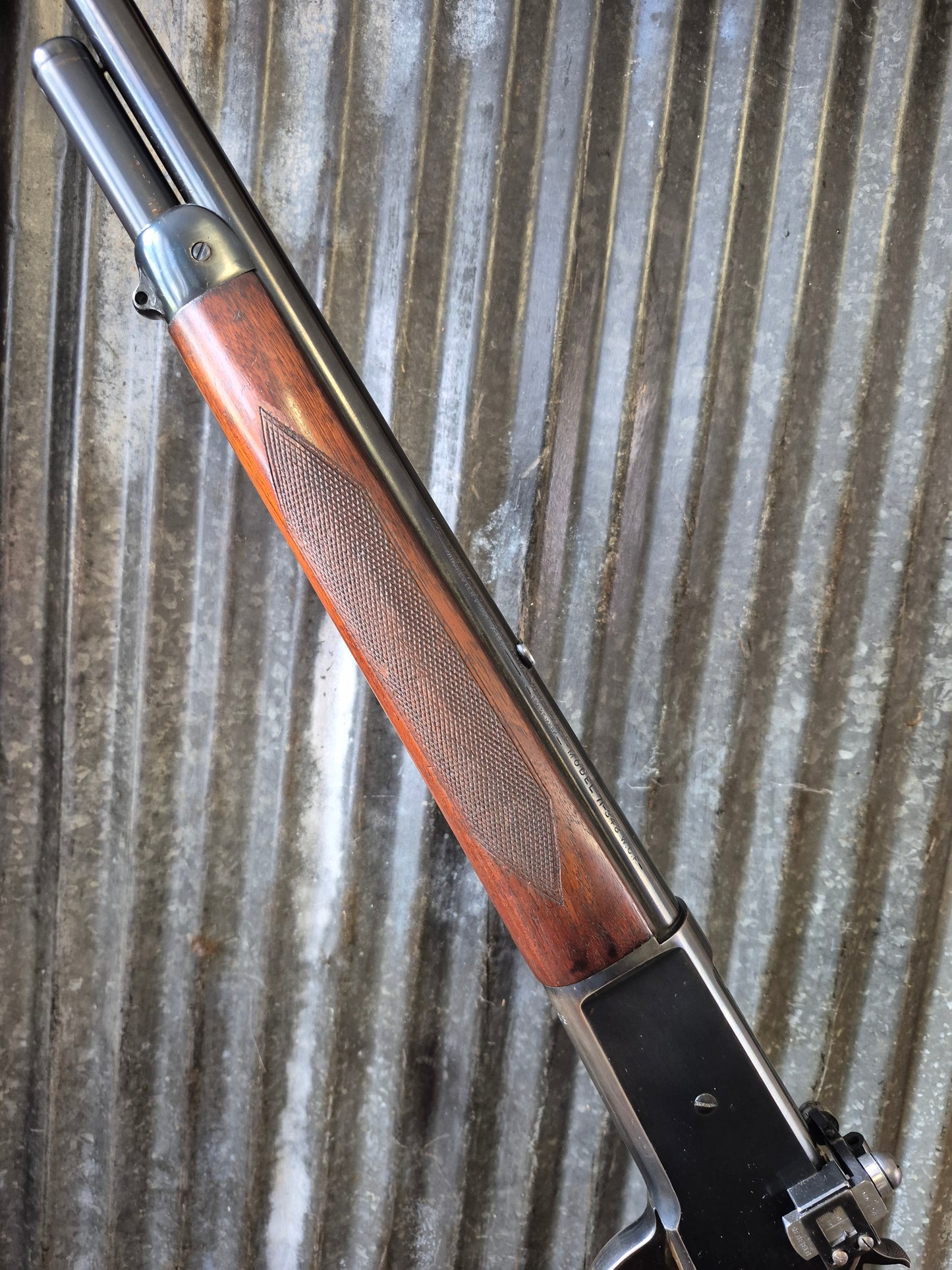 Winchester Model 71 Deluxe with Redfield rear peep sight.