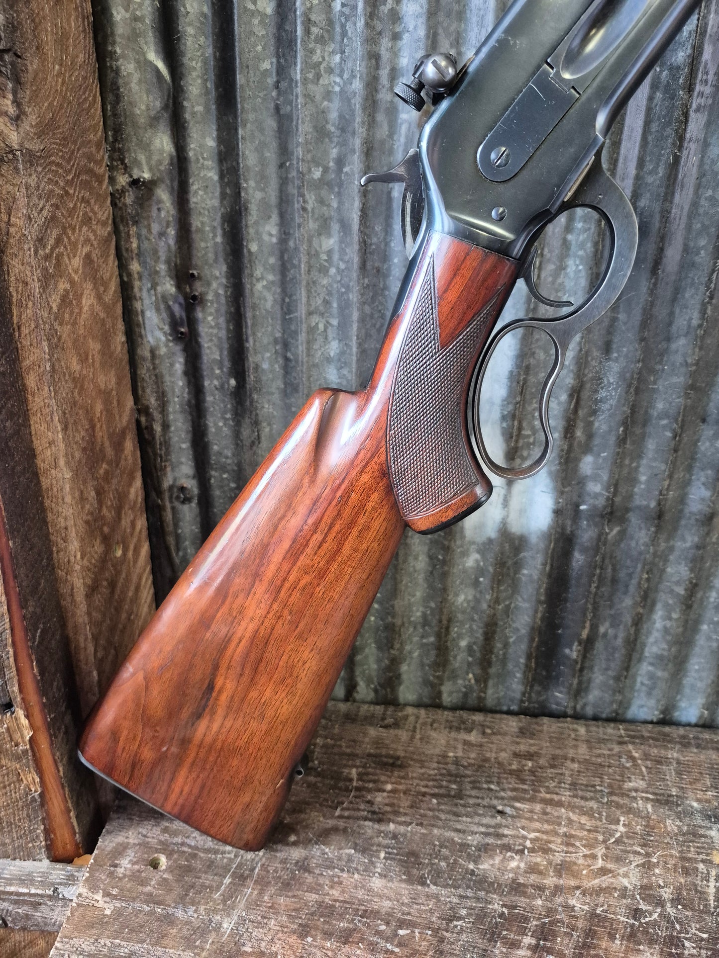 Winchester Model 71 Deluxe with Redfield rear peep sight.