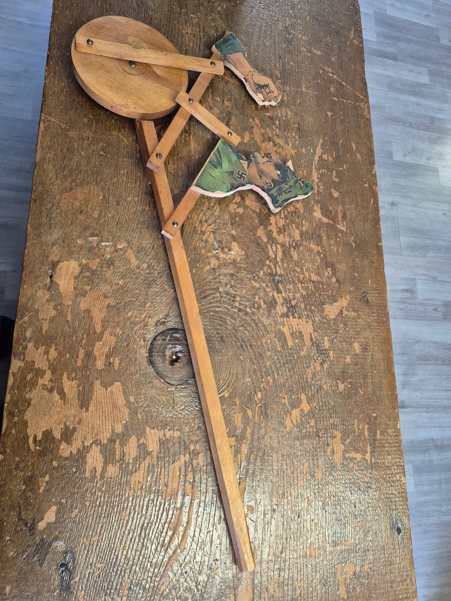 Rare 1940's Anti-Hitler Push toy