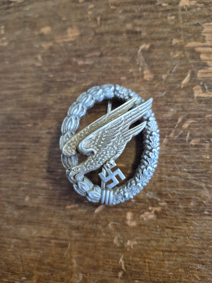 Original WWII German Luftwaffe Fallschirmjäger Paratrooper Badge – G.H. Osang Dresden