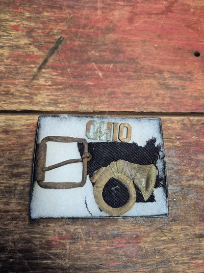 Civil War Relic Group – Militia Infantry Bugle Insignia, Ohio Device & Antietam-Dug Belt Buckle