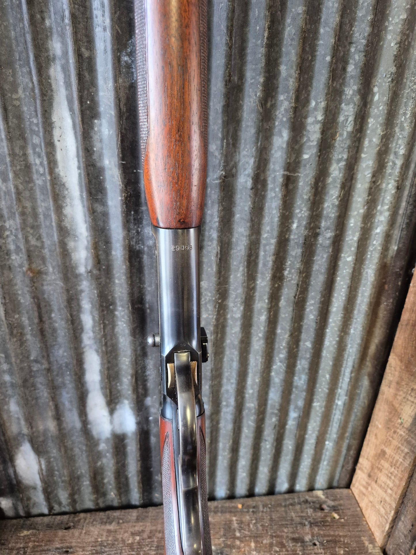 Winchester Model 71 Deluxe with Redfield rear peep sight.