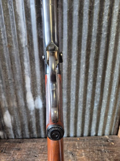 Winchester Model 71 Deluxe with Redfield rear peep sight.